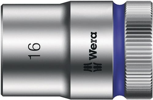 WERA Steckschlüsseleinsatz 8790 HMC Außen-6-kant SW16mm L.37mm 4-kt1/2Zoll CV verchr.