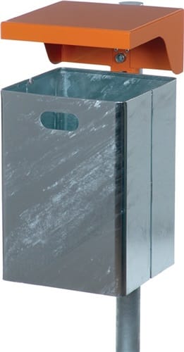 RENNER Abfallbehälter H685xB310xT360mm 50l verzinkt/gelborange,RAL 2000