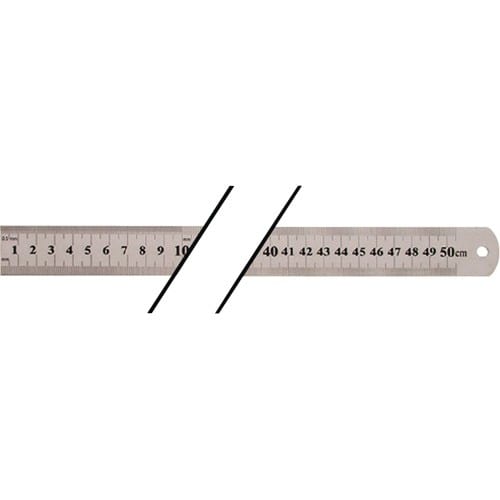 TECWERK Stahlmaßstab L.500mm rostfr.STA Teilung B=mm/1/2mm TECWERK