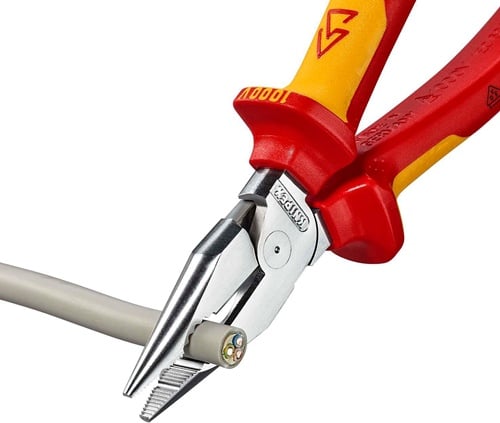KNIPEX Spitzkombizange L.185mm pol.Mehrkomp.-Hülle verchr.VDE KNIPEX