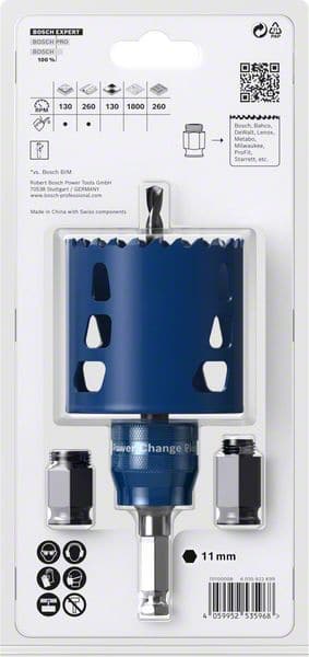 BOSCH EXPERT Tough Material Lochsäge-Starter-Set, 68 x 60 mm. Für Dreh- und Schlagbohrer
