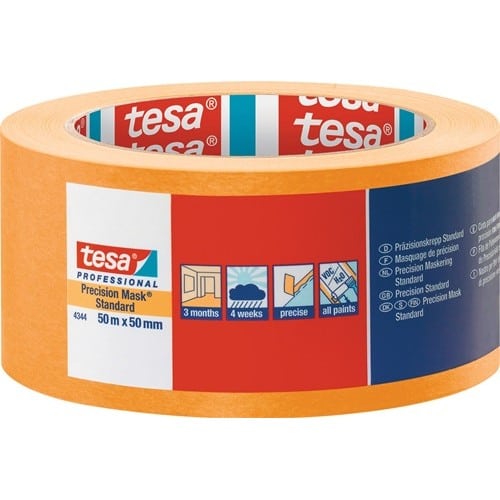 TESA Präzisionskrepp 4344 Stand.glatt hellbeige L.50m B.50mm Rl.TESA