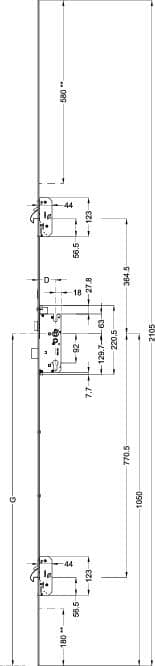 WINKHAUS Automatik Mehrfachverriegelung T-AV4D-F16162 L124/40 A9 92/8 M2 LS MC,