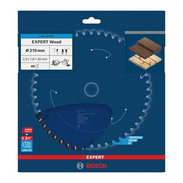 BOSCH Kreissägeblatt Expert for Wood, 210 x 30 x 2,8 mm, 48