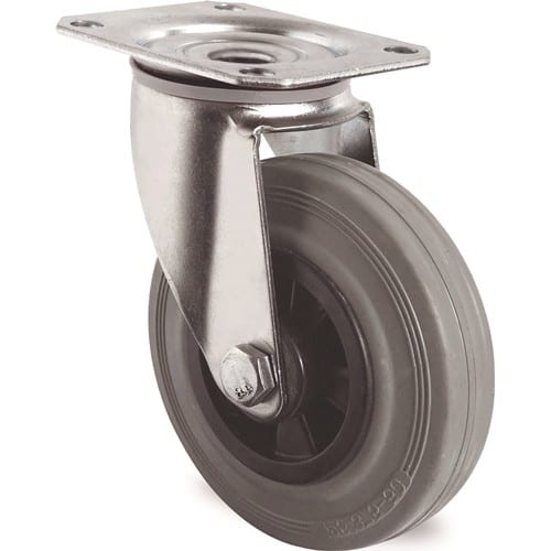 TECWERK Lenkrolle D.100mm Trgf.75kg m.Platte PP VG grau TECWERK