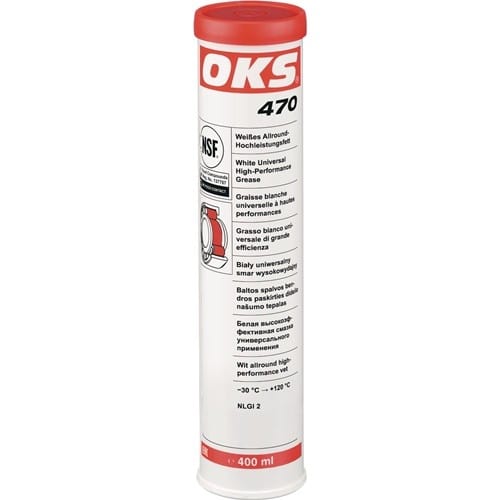 OKS Weißes Allround-Hochleistungsfett OKS 470 weiß NSF H2 400ml Kartusche OKS