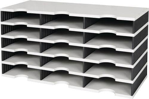 STYRO Sortierablage Trio 15 Fächer H363xB723xT331mm Polystyrol grau/schwarz STYRO