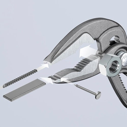KNIPEX Wasserpumpenzange Cobra® ES L.180mm Spann-W.32mm grau atram.pol.