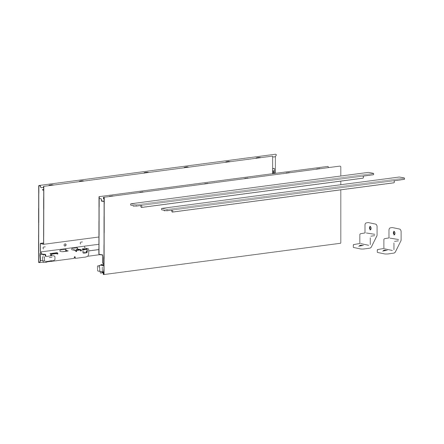 HETTICH AvanTech YOU Set Zarge, Höhe 139 mm x NL 350 mm, anthrazit, links und rechts, 9353432