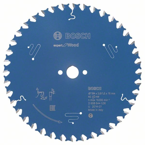 BOSCH Kreissägeblatt Expert for Wood, 184 x 16 x 2,6 mm, 40
