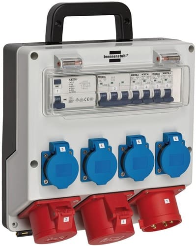 BRENNENSTUHL Kunststoffwandverteiler CEE-32A,5-polig 1xCEE 16 A,1xCEE 32A,4x230V BRENNENSTUHL