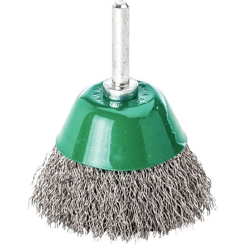 LESSMANN Flächenbürste D.50mm Schaft 6mm Drahtstärke 0,3mm VA 10500min-¹ LESSMANN