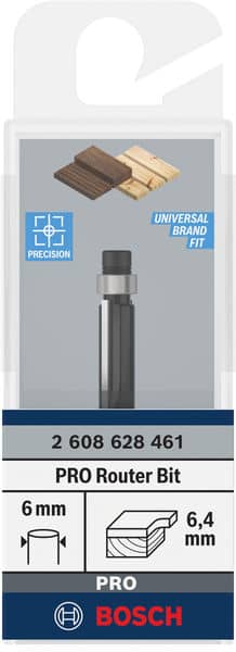 BOSCH Bündigfräser 6 mm, D1 6,35 mm, L 16,1 mm, G 54 mm