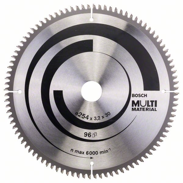 BOSCH Kreissägeblatt Multi Material, 254 x 30 x 3,2 mm, 96