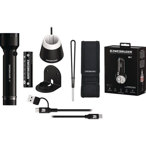 ZWEIBRÜDER LED-Taschenlampe ZB8T 30-4000 lm Akku Li-Ion 10-340m schwarz ZWEIBRÜDER