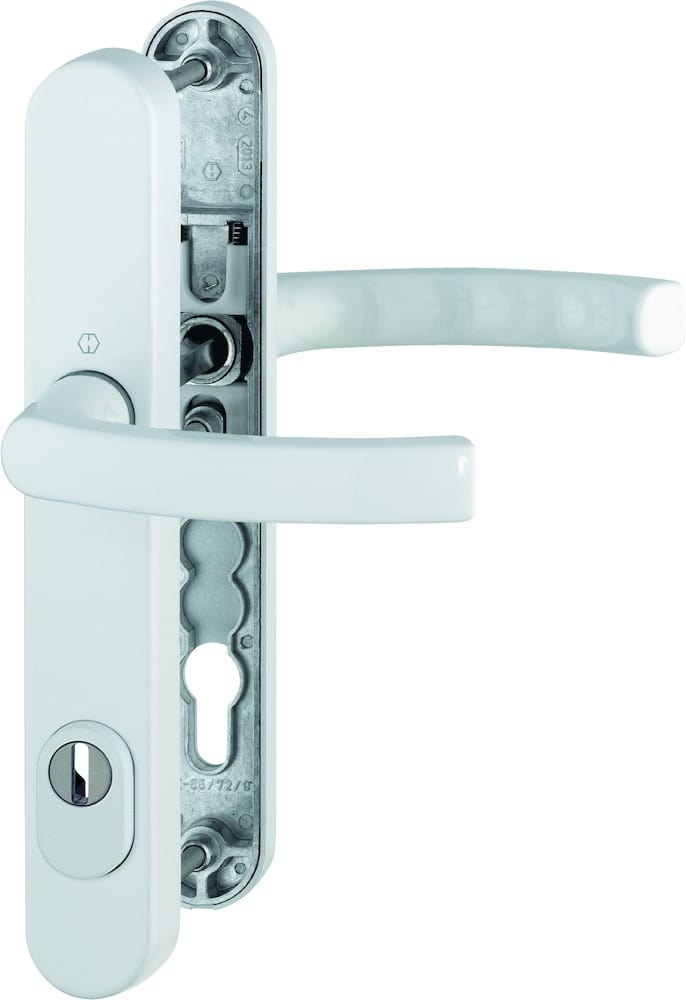 HOPPE® Schutz-Drückergarnitur mit Schmalschild Liège 1540/3359ZA/3357N, ES1, Aluminium, 11623718