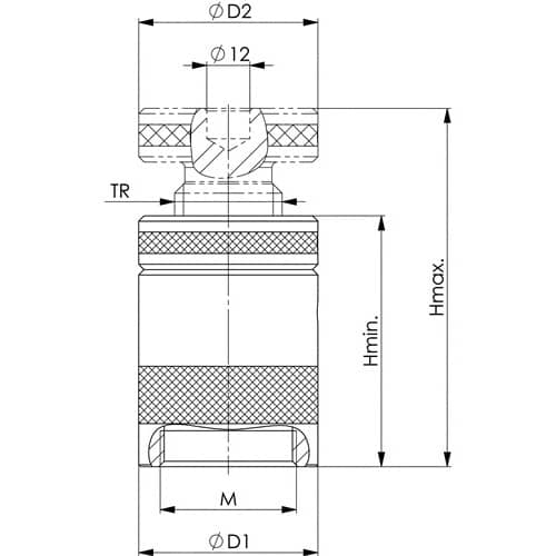 AMF Schraubbock Nr.6400 Gr.210 m.flacher Auflage H.140-210mm AMF