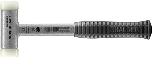 HALDER Schonhammer SUPERCRAFT L.295mm Kopf-D.35mm rückschlagfrei hart Nyl. weiß HALDER