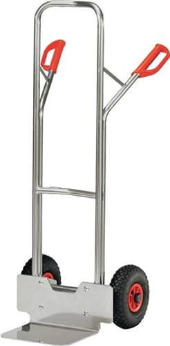 FETRA Stapelkarre H.1300mm Schaufel-L250xB320mm Luft-Bereifung Trgf.200kg alufarben