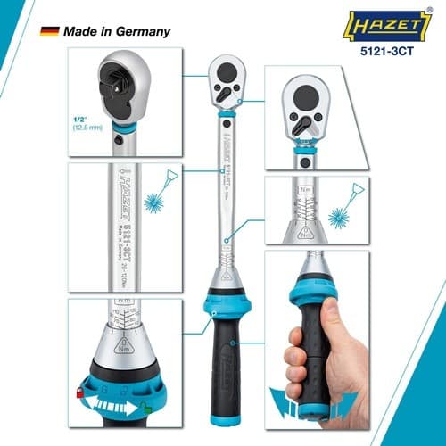 HAZET Drehmomentschlüssel 5121-3 CT 1/2 Zoll 20-120 Nm HAZET
