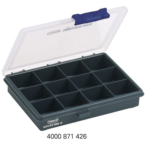 RAACO Sortimentskasten B175xT143xH32mm 12 Fächer transp.dunkelblau RAACO
