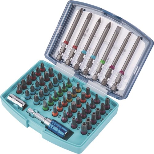 TECWERK Bitsortiment 57-tlg.Schlitz/PH/PZD/TX/TX-BO/6Kt.TECWERK