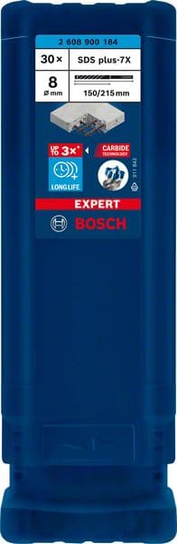 BOSCH EXPERT SDS plus-7X Hammerbohrer, 8 x 150 x 215 mm, 30-tlg.. Für Bohrhämmer