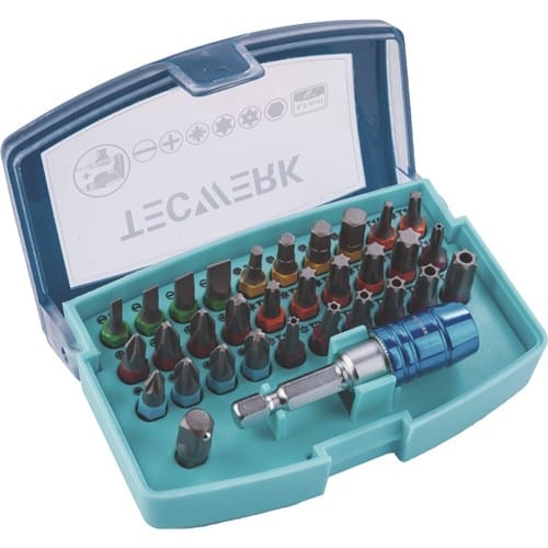 TECWERK Bitsortiment Torsión 32-tlg.Schlitz/PH/PZD/TX/TX-BO/6Kt.Torsionsbits TECWERK