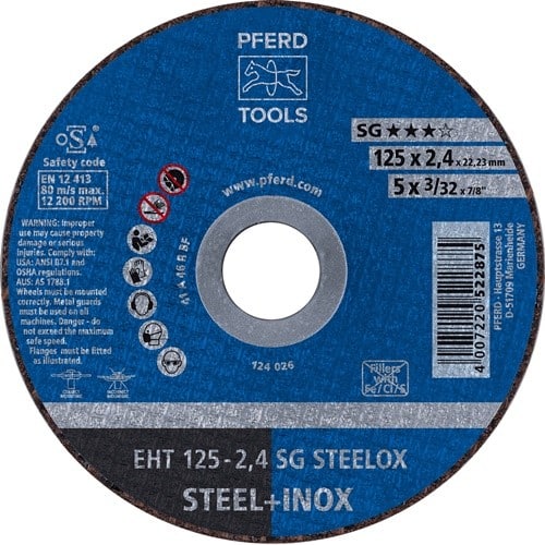 PFERD TOOLS Trennscheibe SG STEELOX D125x2,4mm ger.INOX Bohr.22,23mm PFERD