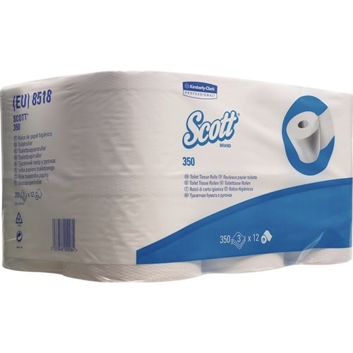 SCOTT Toilettenpapier Scott 8518 3-lagig,Kleinrollen 36 RL à 350 Bl.=12600 Bl. SCOTT