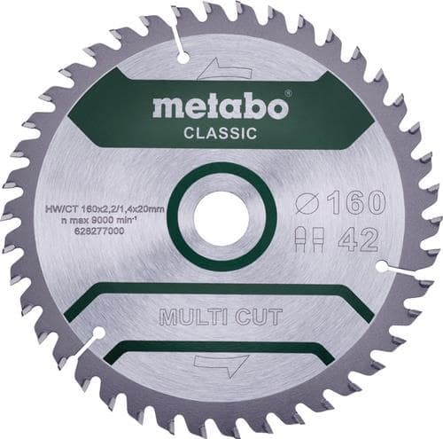 METABO Kreissägeblatt multi cut cut classic D254x2,6/1,8xBohrung30mm Z.60 FZ/TZ 5Gr neg