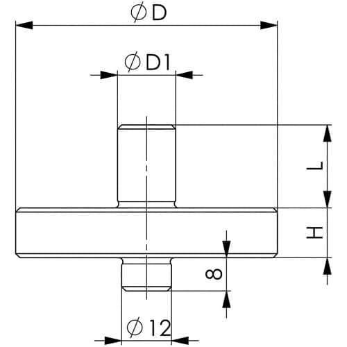 AMF Schraubbockaufsatz Nr.6443 Einsteckzapfen-D.12mm Fixierzapfen AD 63mm AMF