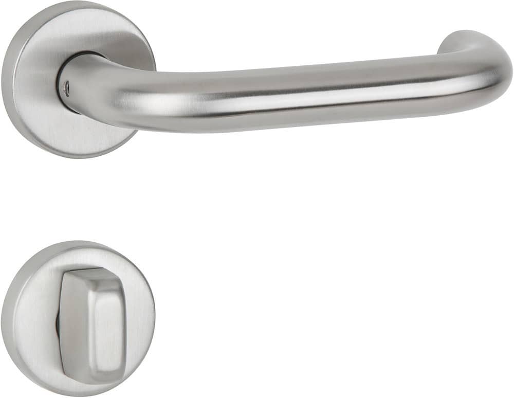 HERMAT Drückergarnitur mit Rosetten BASIC 01 1801/2036.K, Edelstahl
