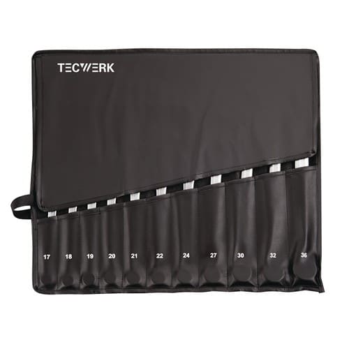 TECWERK Ringmaulschlüsselsatz 22-tlg.SW 6-36mm Form A CV-Stahl in Rolltasche TECWERK