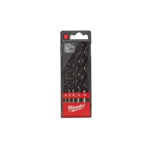 MILWAUKEE 4/5/6/8/10 mm Holzspiralbohrer DIN 7487 E Kassette 5-teilig