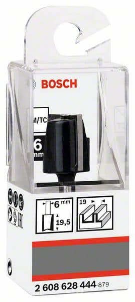 BOSCH Nutfräser Standard for Wood, 6 mm, D1 19 mm, L 19,5 mm, G 51 mm