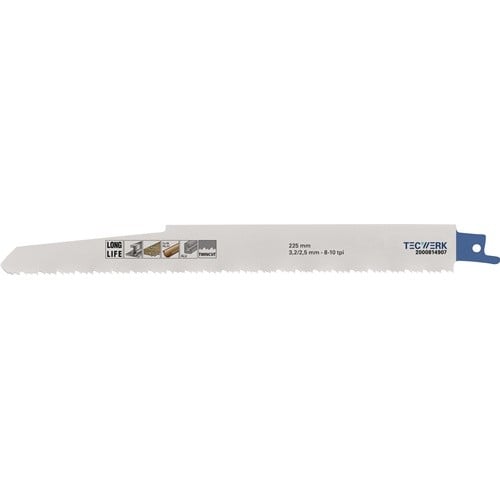 TECWERK Säbelsägeblatt L.225mm B.22mm TPI 8/10 3,2/2,5mm 3 St./Karte TW