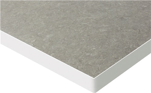 RAU Arbeitstisch B750xT800xH760-1080mm Arbeitsplatte Linoleum Gestell lichtgrau