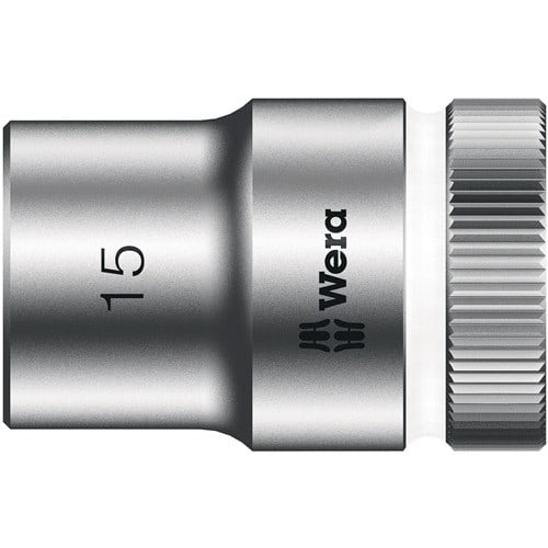 WERA Steckschlüsseleinsatz 8790 HMC Außen-6-kant SW15mm L.37mm 4-kt1/2Zoll CV verchr.