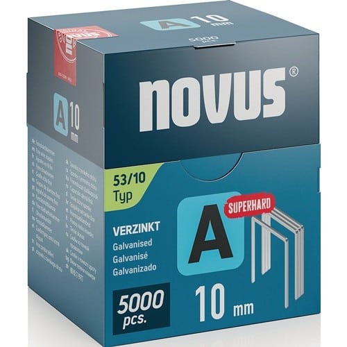 NOVUS Feindrahtklammer A Typ 53 Klammer-B.11,3mm 10mm 0,75mm superhart 5000 St.NOVUS