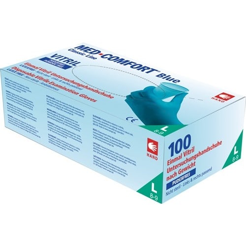 AMPRI Einweghandschuh Med Comfort Blue Vitril Gr.XL blau Vinyl-Nitril Gem. 100 St./Box