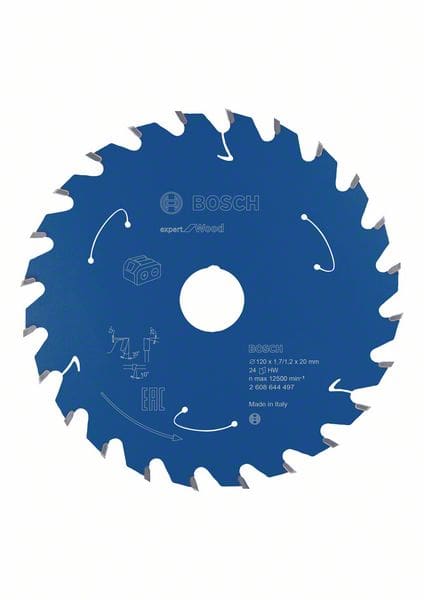 BOSCH Akku-Kreissägeblatt Expert for Wood, 120 x 1,7/1,2 x 20, 24 Zähne