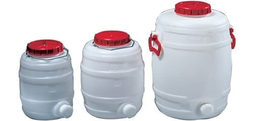 GRAF Rundfass 80l PE weiß 2 Tragegriffe Einfüllöffnung-D.200mm GRAF