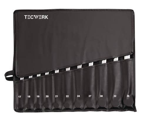 TECWERK Ringmaulschlüsselsatz 22-tlg.SW 6-36mm Form A CV-Stahl in Rolltasche TECWERK