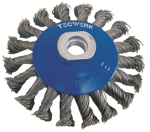 Kegelbürste D.100mm Drahtstärke 0,5mm STA 13mm 12500min-¹ TECWERK