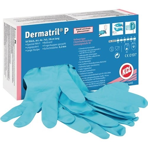 HONEYWELL Einw.-Handsch.Dermatril P 743 Gr.7 blau Nitril 50 St./Box