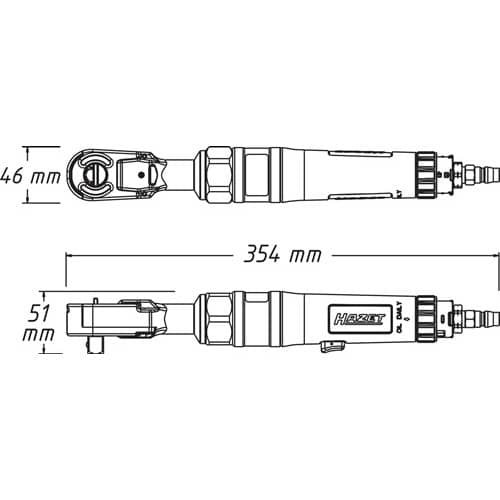 HAZET Druckluftratschenschrauber 9022P-1 12,5mm (1/2Zoll) A4-kt.95 Nm HAZET