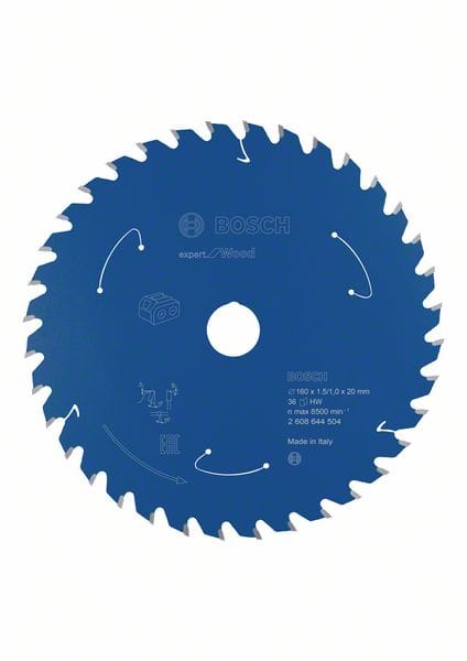 BOSCH Akku-Kreissägeblatt Expert for Wood, 160 x 1,5/1 x 20, 36 Zähne