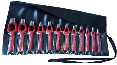 PAFFRATH Henkellocheisensatz DIN 7200-A 14-tlg.Rolltasche
