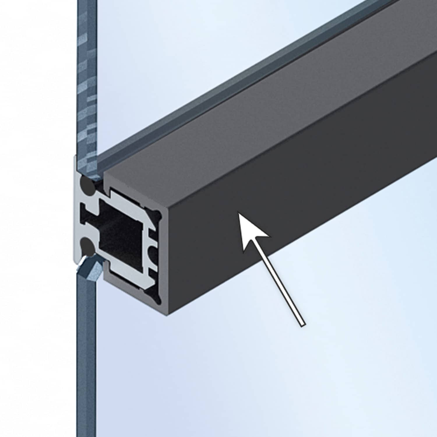 HETTICH Cadro Clip-Mittelprofil schwarz matt, 9303922